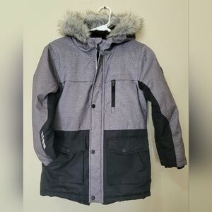 Primark Boys 9/10 Gray and Black Winter Parka Jacket